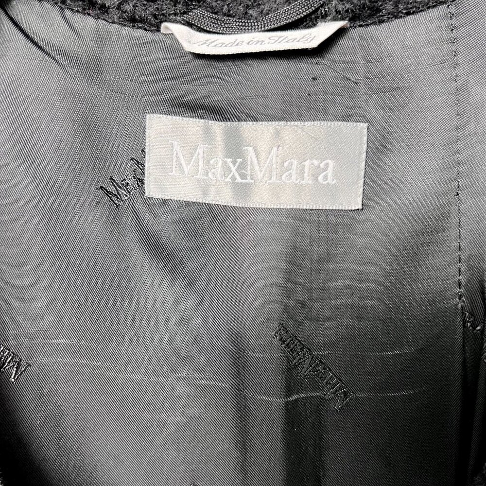 MaxMara Black Teddy Coat with High Collar - Picture 6 of 10